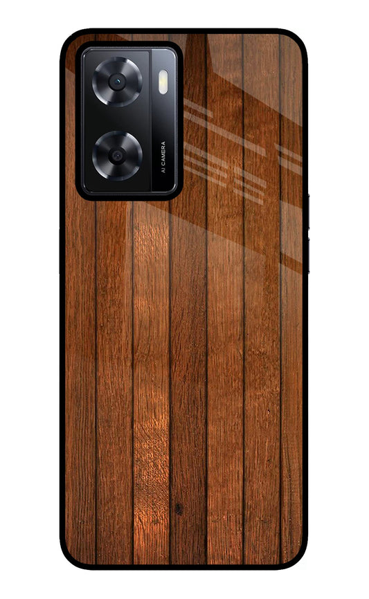 Wooden Artwork Bands Oppo A57 2022 Glass Case