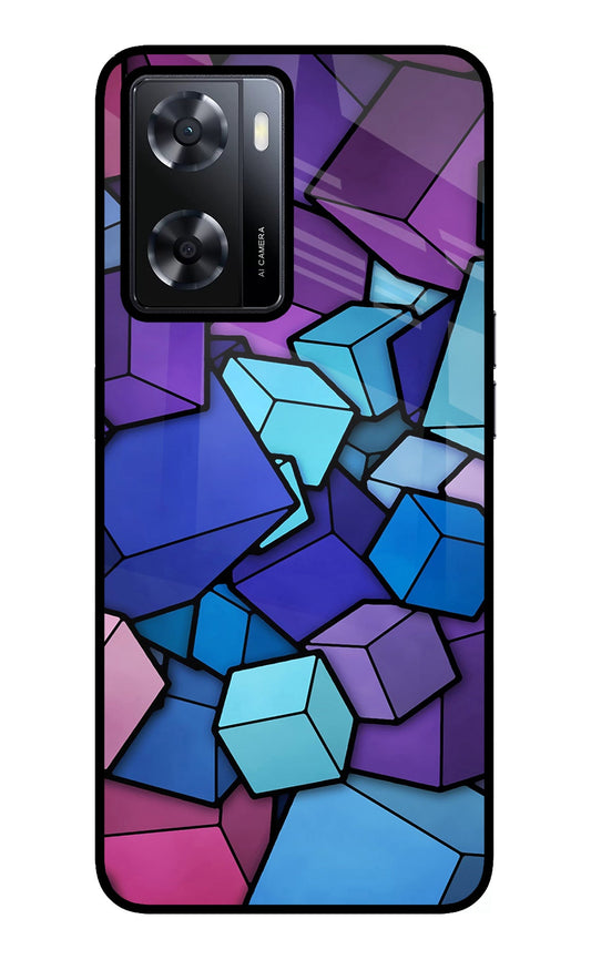 Cubic Abstract Oppo A57 2022 Glass Case