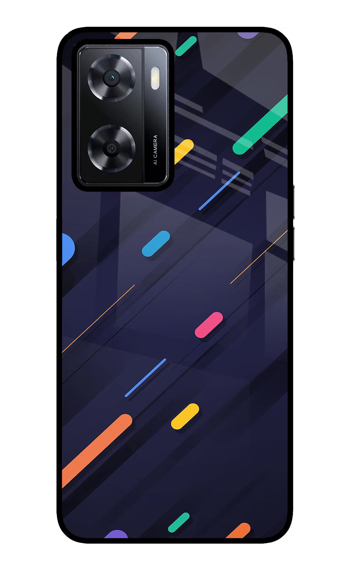 Abstract Design Oppo A57 2022 Glass Case Back Cover by Casekaro