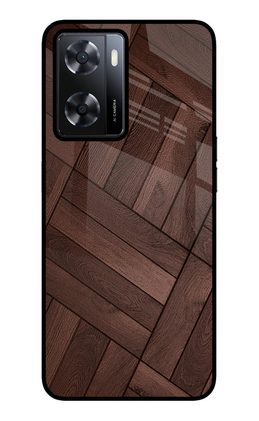 Wooden Texture Design Oppo A57 2022 Glass Case