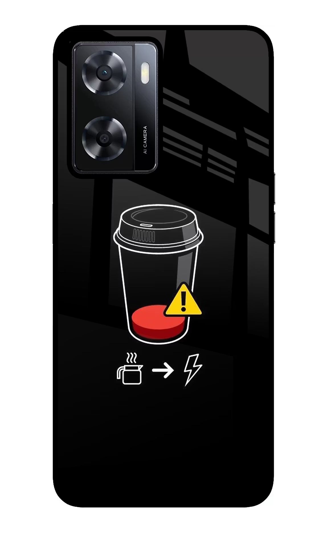 Coffee Oppo A57 2022 Glass Case Back Cover by Casekaro