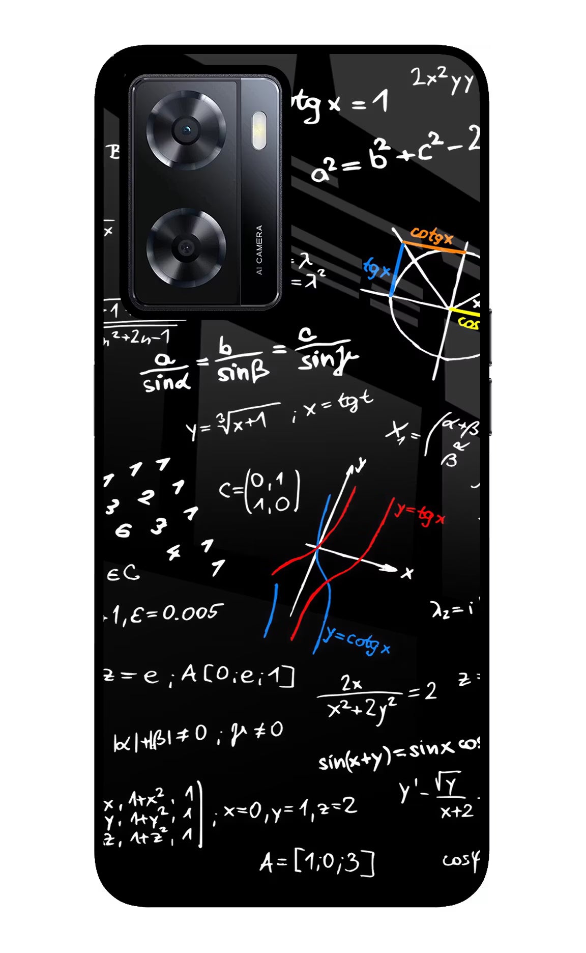 Mathematics Formula Oppo A57 2022 Glass Case Back Cover by Casekaro
