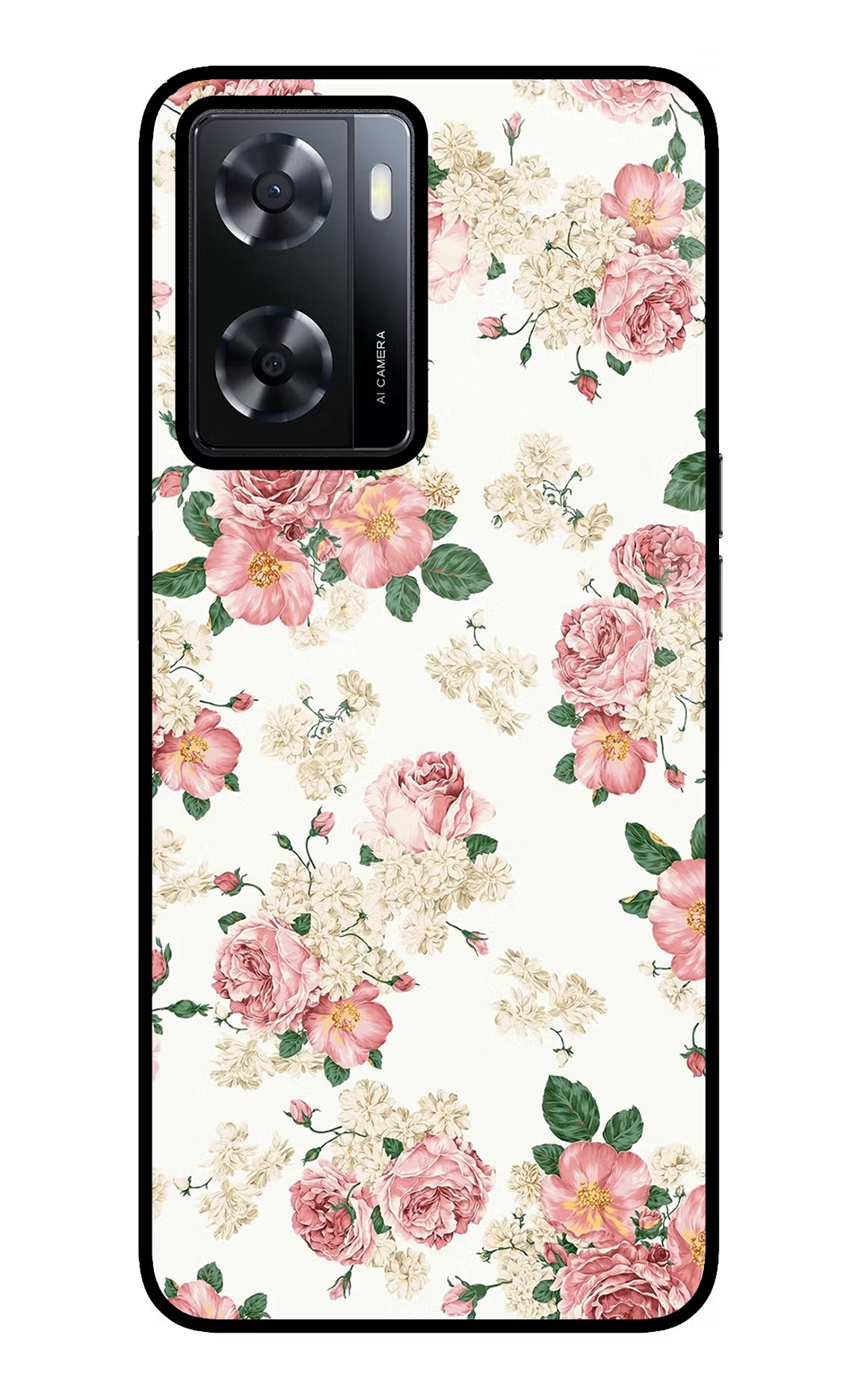 Flowers Oppo A57 2022 Glass Case Back Cover by Casekaro