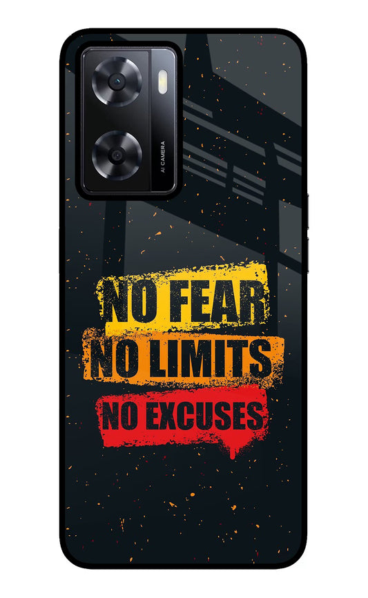 No Fear No Limits No Excuse Oppo A57 2022 Glass Case