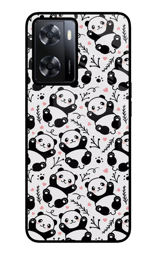 Cute Panda Oppo A57 2022 Glass Case