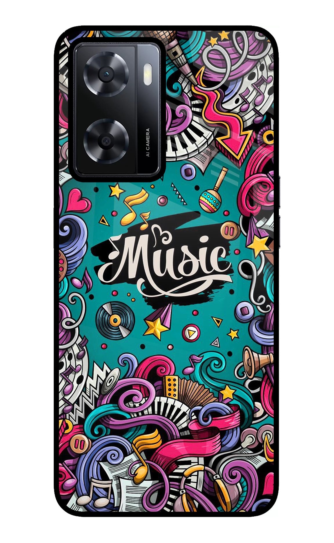 Music Graffiti Oppo A57 2022 Back Cover