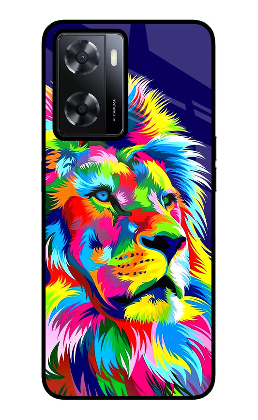 Vector Art Lion Oppo A57 2022 Glass Case