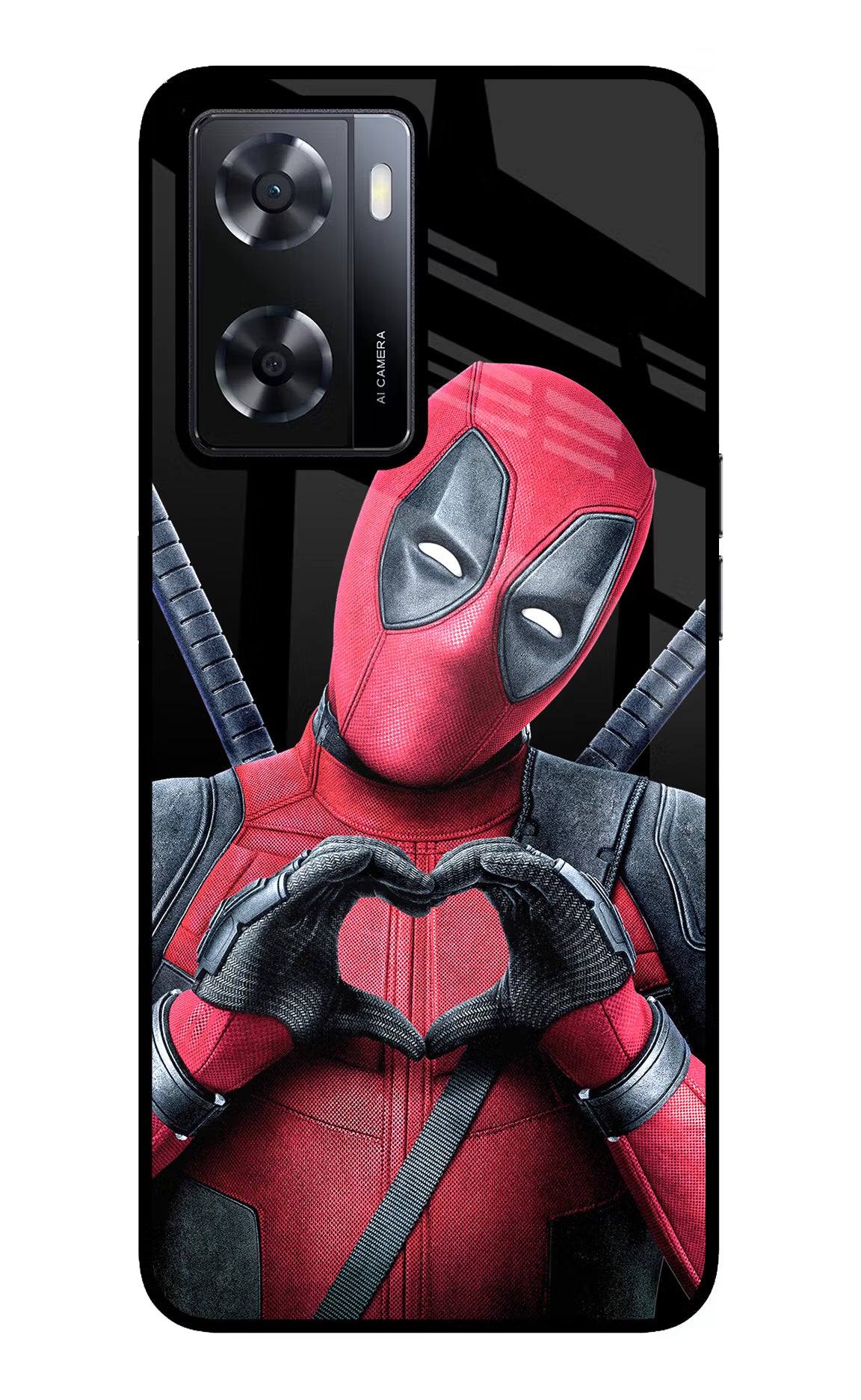 Deadpool Oppo A57 2022 Glass Case Back Cover by Casekaro