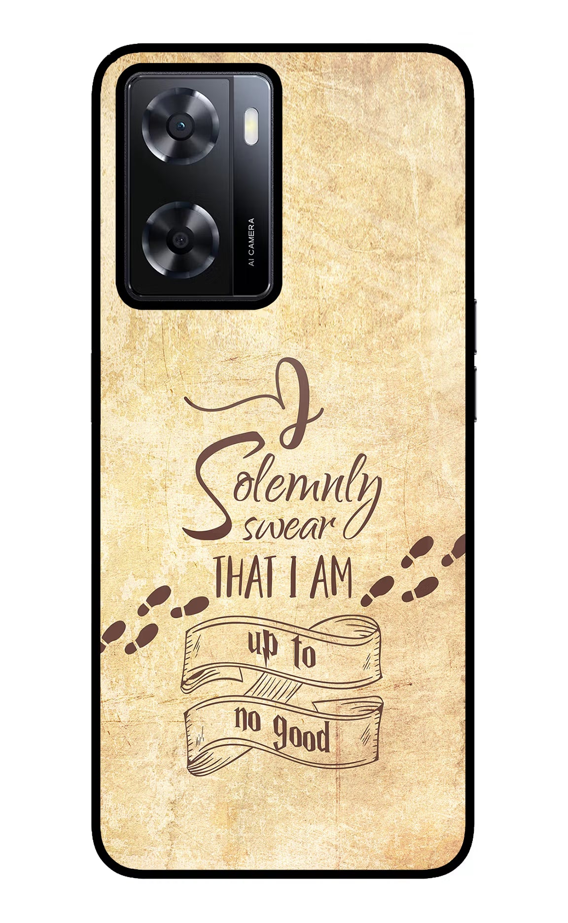 I Solemnly swear that i up to no good Oppo A57 2022 Glass Case Back Cover by Casekaro
