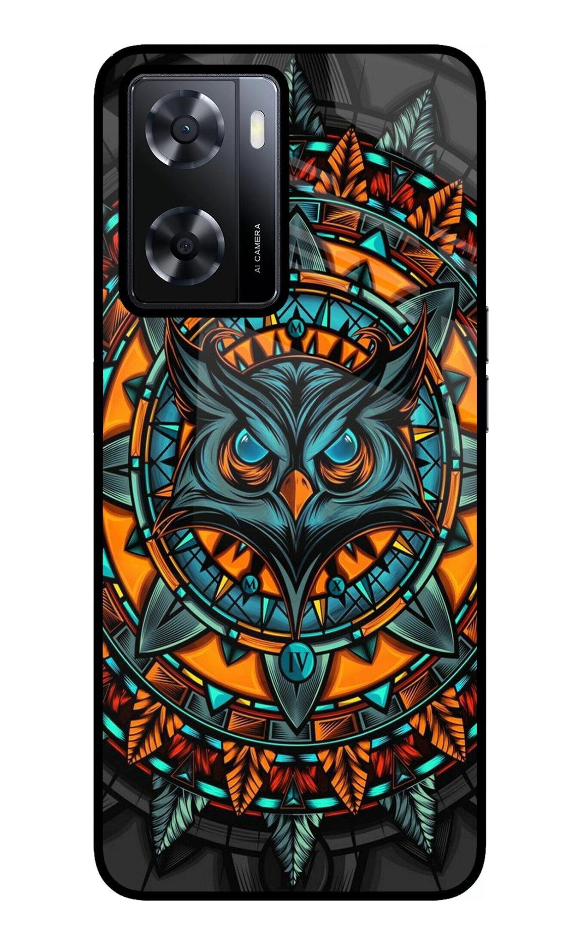 Angry Owl Art Oppo A57 2022 Glass Case