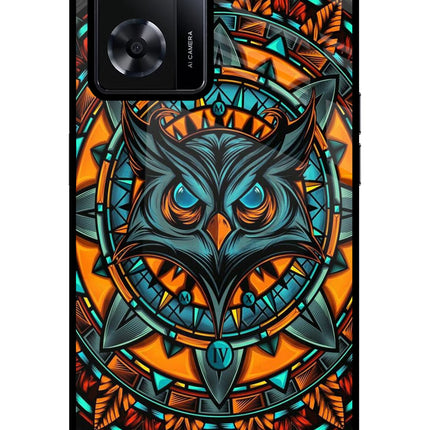 Angry Owl Art Oppo A57 2022 Glass Case Back Cover by Casekaro