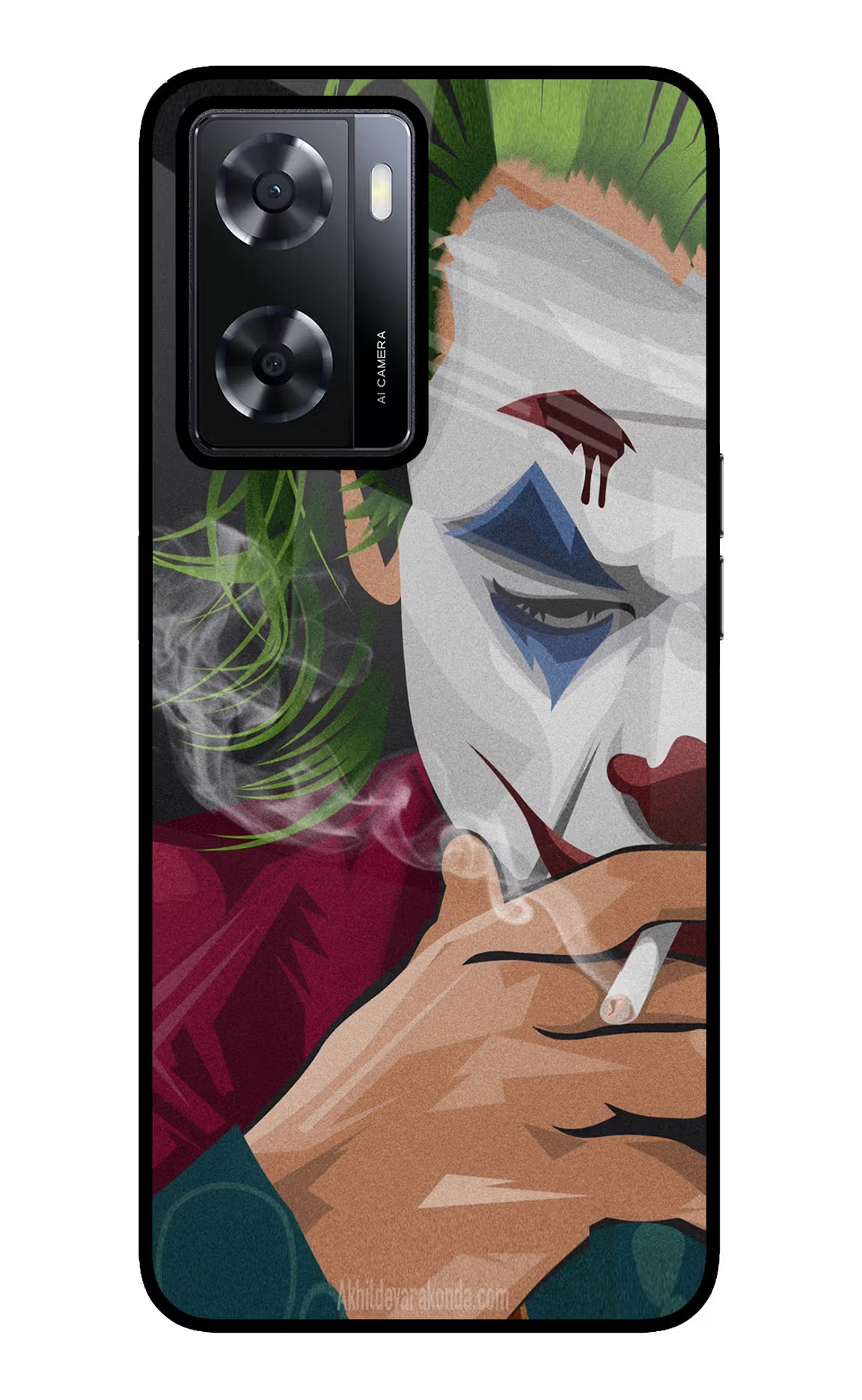 Joker Smoking Oppo A57 2022 Glass Case Back Cover by Casekaro