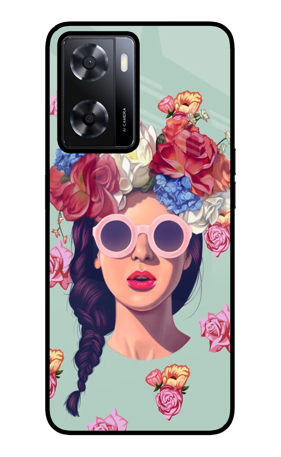 Pretty Girl Oppo A57 2022 Glass Case Back Cover by Casekaro