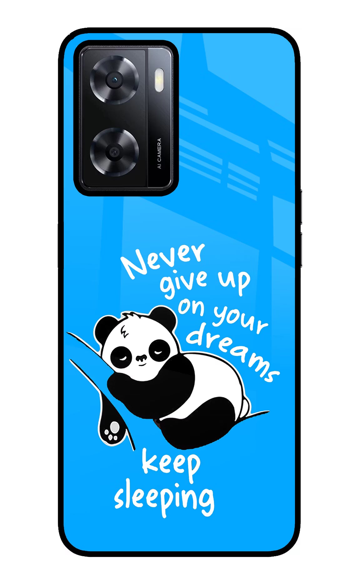 Keep Sleeping Oppo A57 2022 Glass Case Back Cover by Casekaro