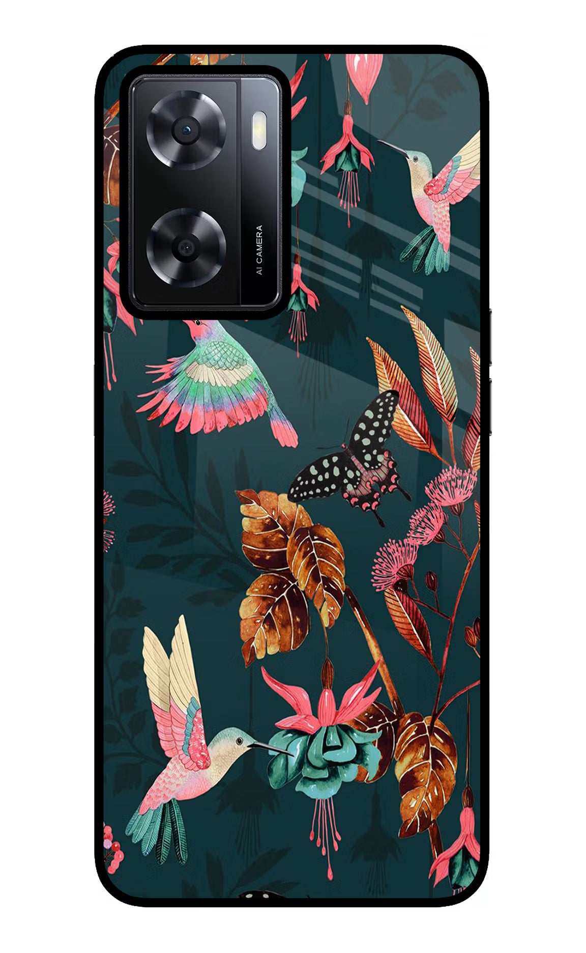 Birds Oppo A57 2022 Glass Case Back Cover by Casekaro