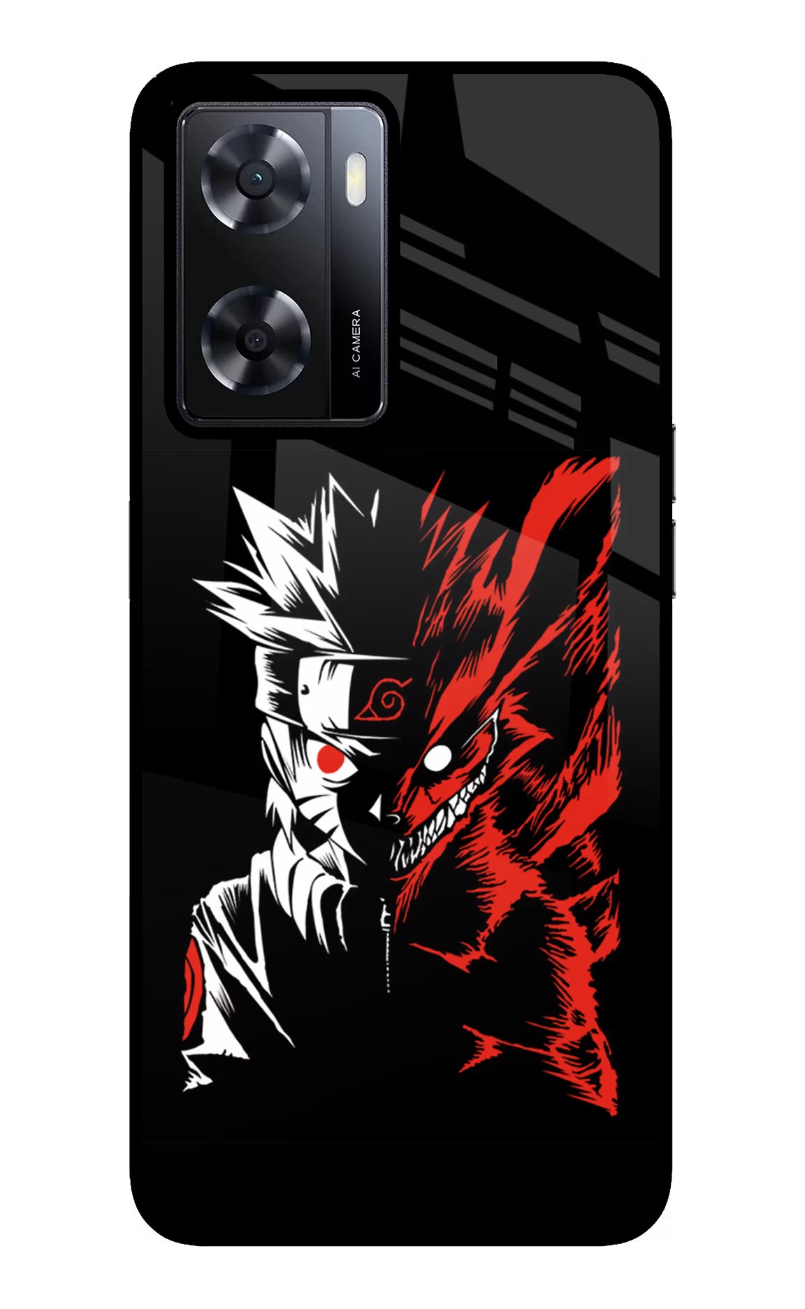 Naruto Two Face Oppo A57 2022 Glass Case Back Cover by Casekaro