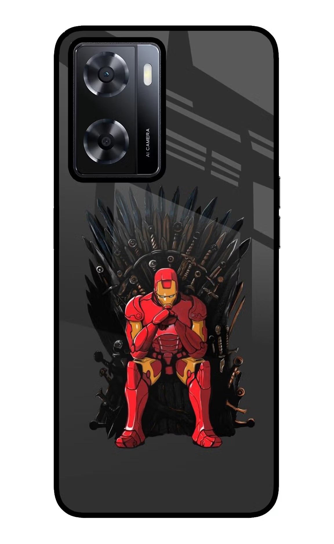 Ironman Throne Oppo A57 2022 Glass Case Back Cover by Casekaro