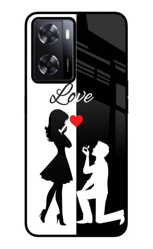 Love Propose Black And White Oppo A57 2022 Glass Case