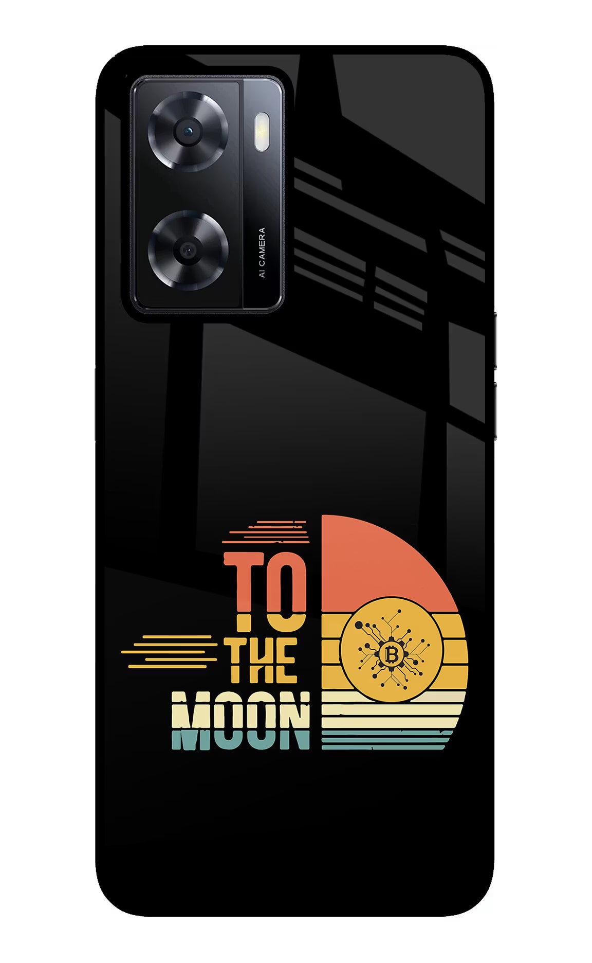To the Moon Oppo A57 2022 Glass Case Back Cover by Casekaro