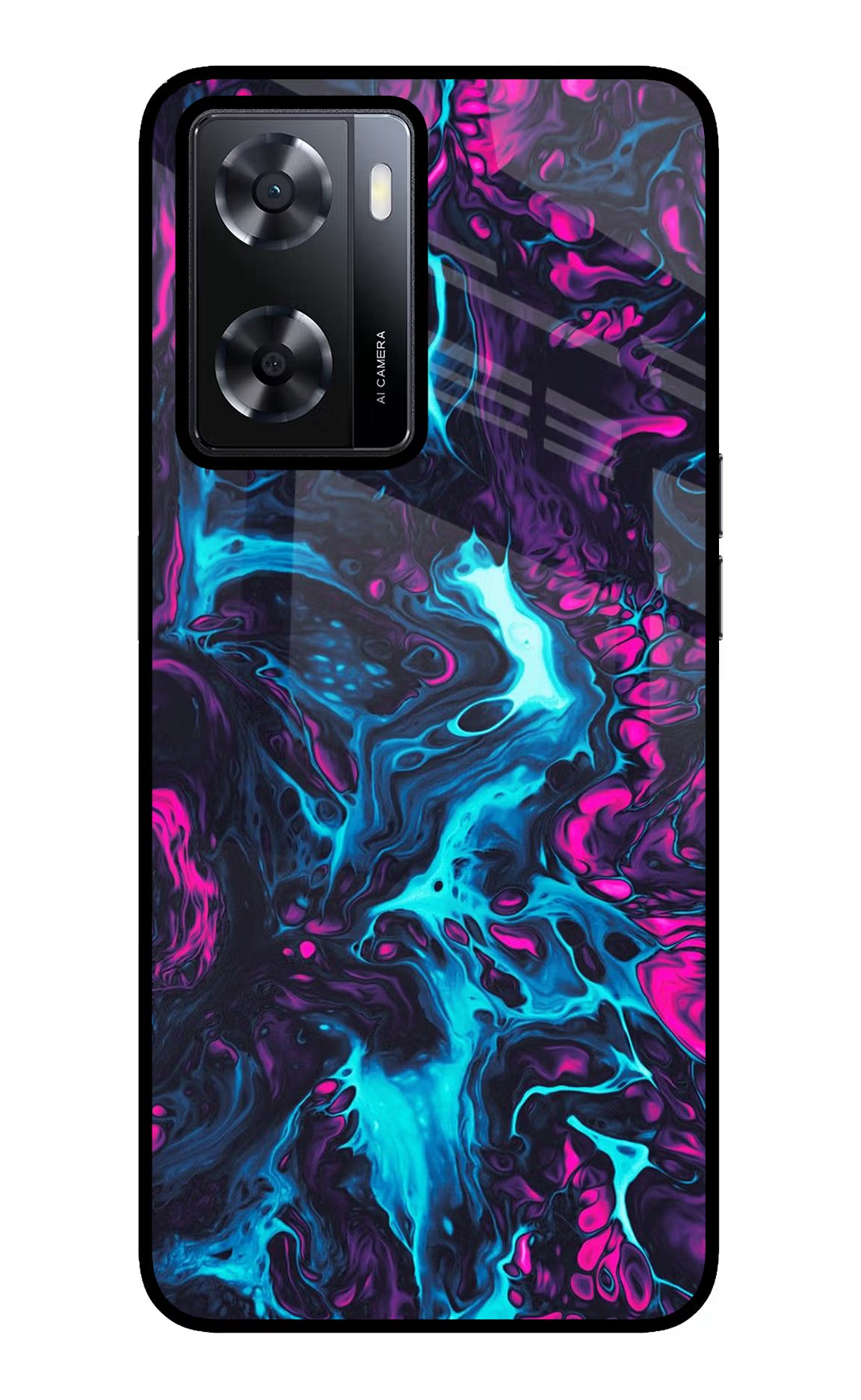 Abstract Oppo A57 2022 Glass Case Back Cover by Casekaro