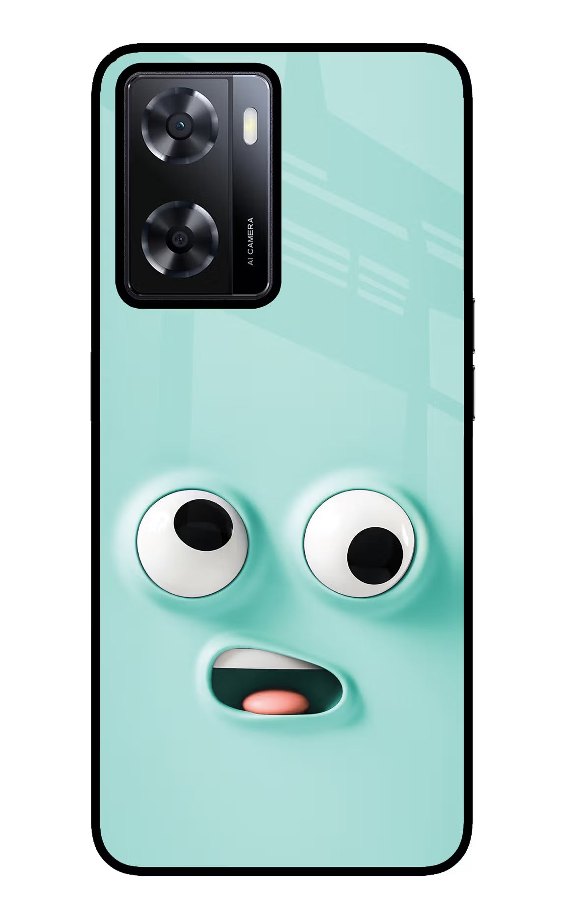 Funny Cartoon Oppo A57 2022 Glass Case Back Cover by Casekaro