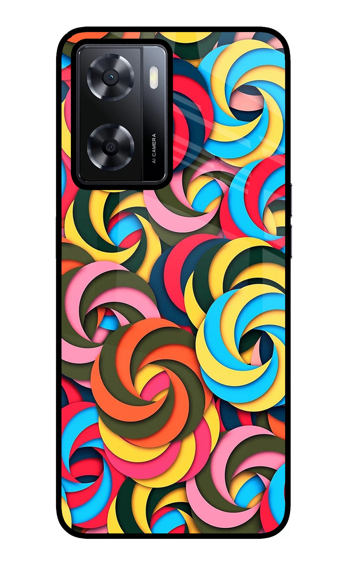 Spiral Pattern Oppo A57 2022 Glass Case