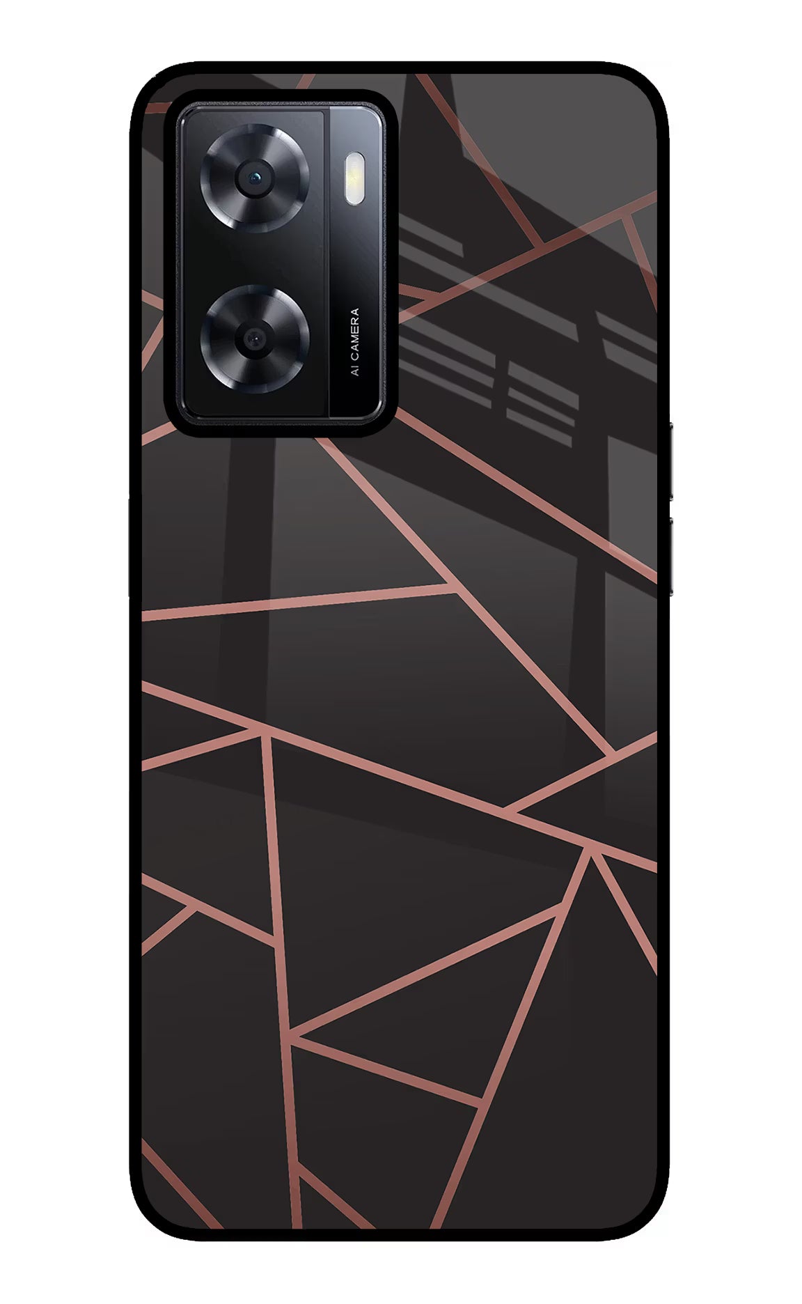 Geometric Pattern Oppo A57 2022 Glass Case Back Cover by Casekaro