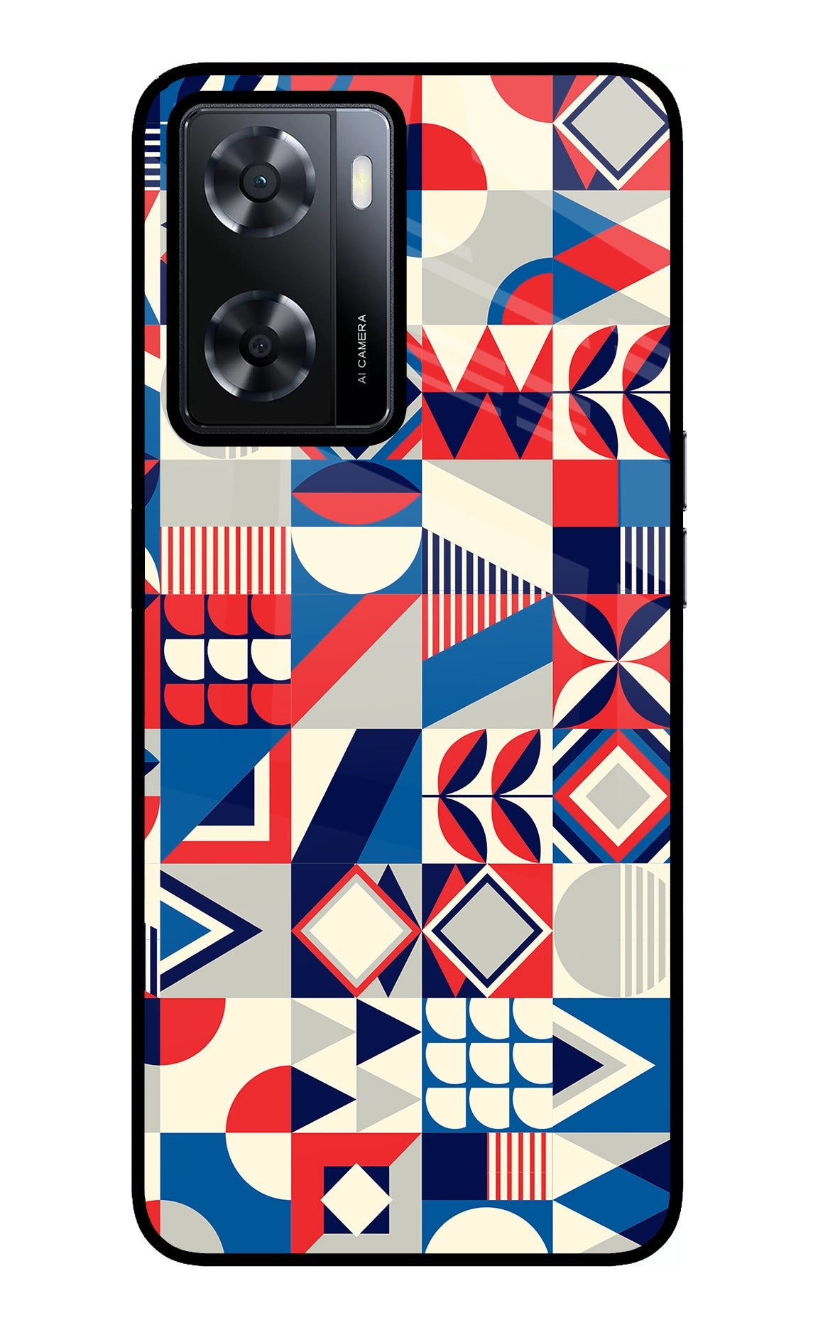 Colorful Pattern Oppo A57 2022 Glass Case