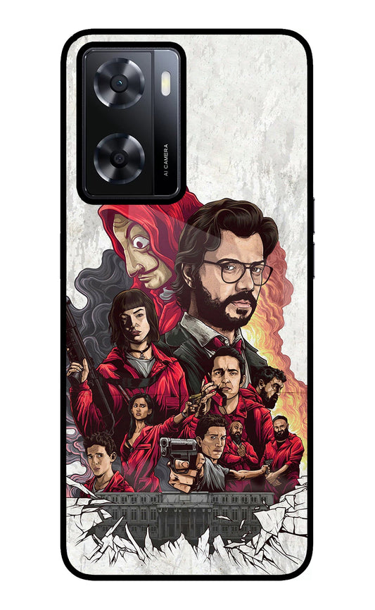 Money Heist Artwork Oppo A57 2022 Glass Case