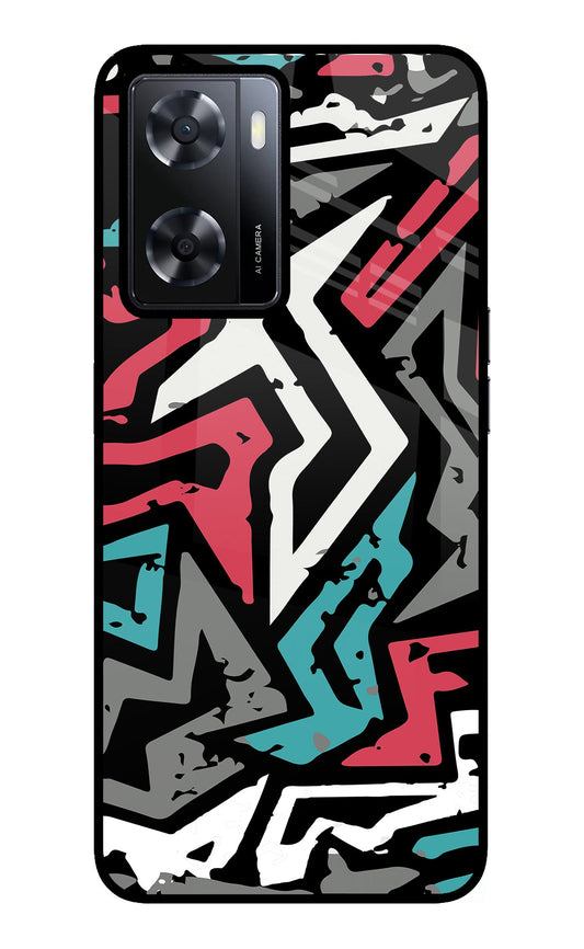 Geometric Graffiti Oppo A57 2022 Glass Case