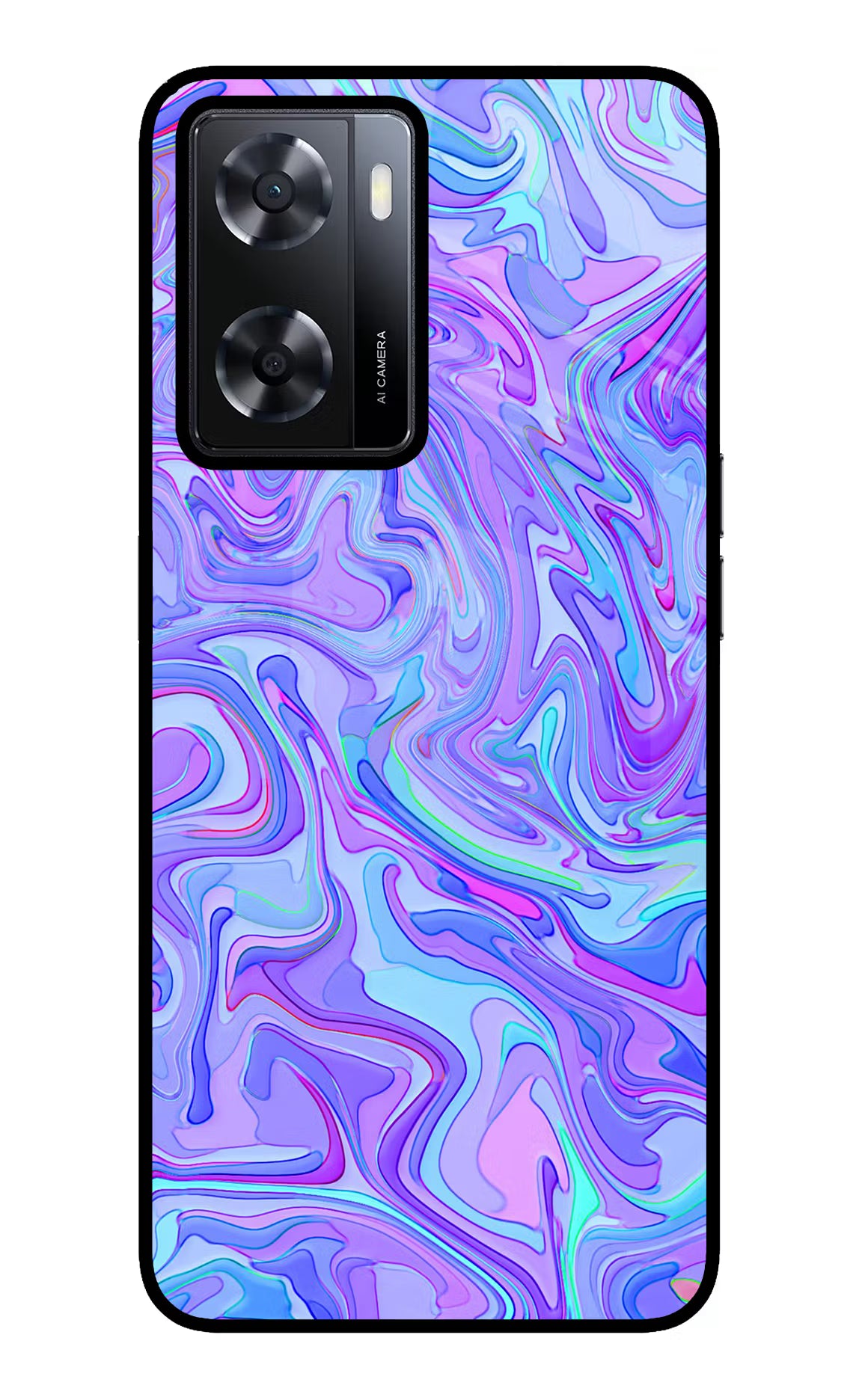 Glitter Oppo A57 2022 Glass Case Back Cover by Casekaro