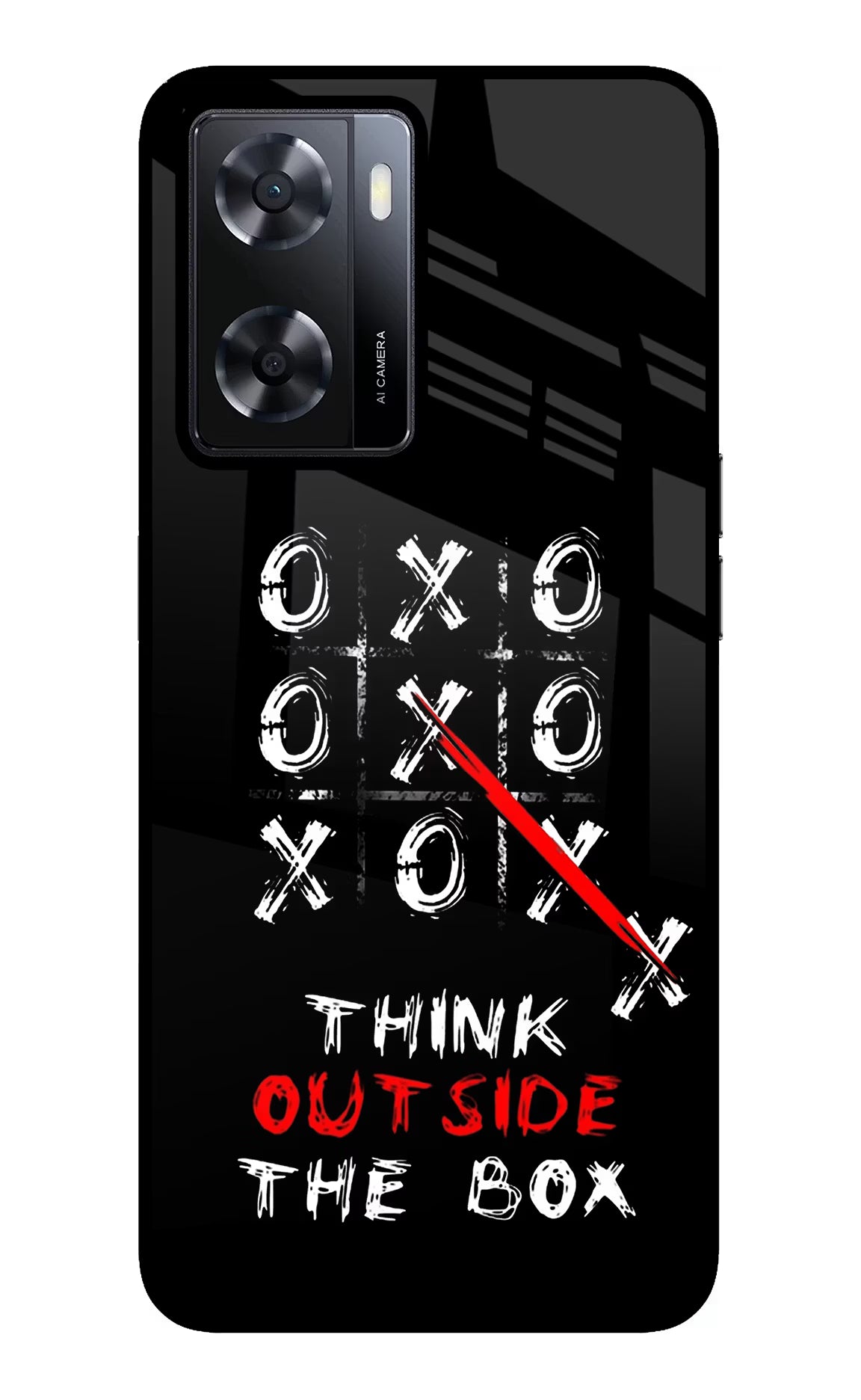 Think out of the BOX Oppo A57 2022 Glass Case Back Cover by Casekaro