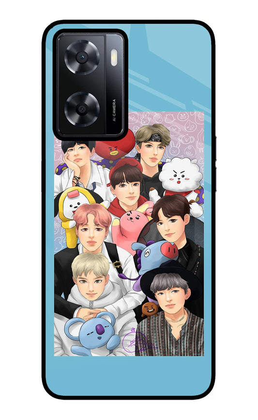 BTS with animals Oppo A57 2022 Glass Case