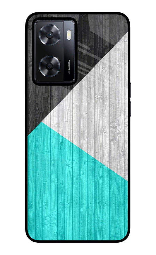 Wooden Abstract Oppo A57 2022 Glass Case