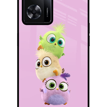 Cute Little Birds Oppo A57 2022 Glass Case Back Cover by Casekaro