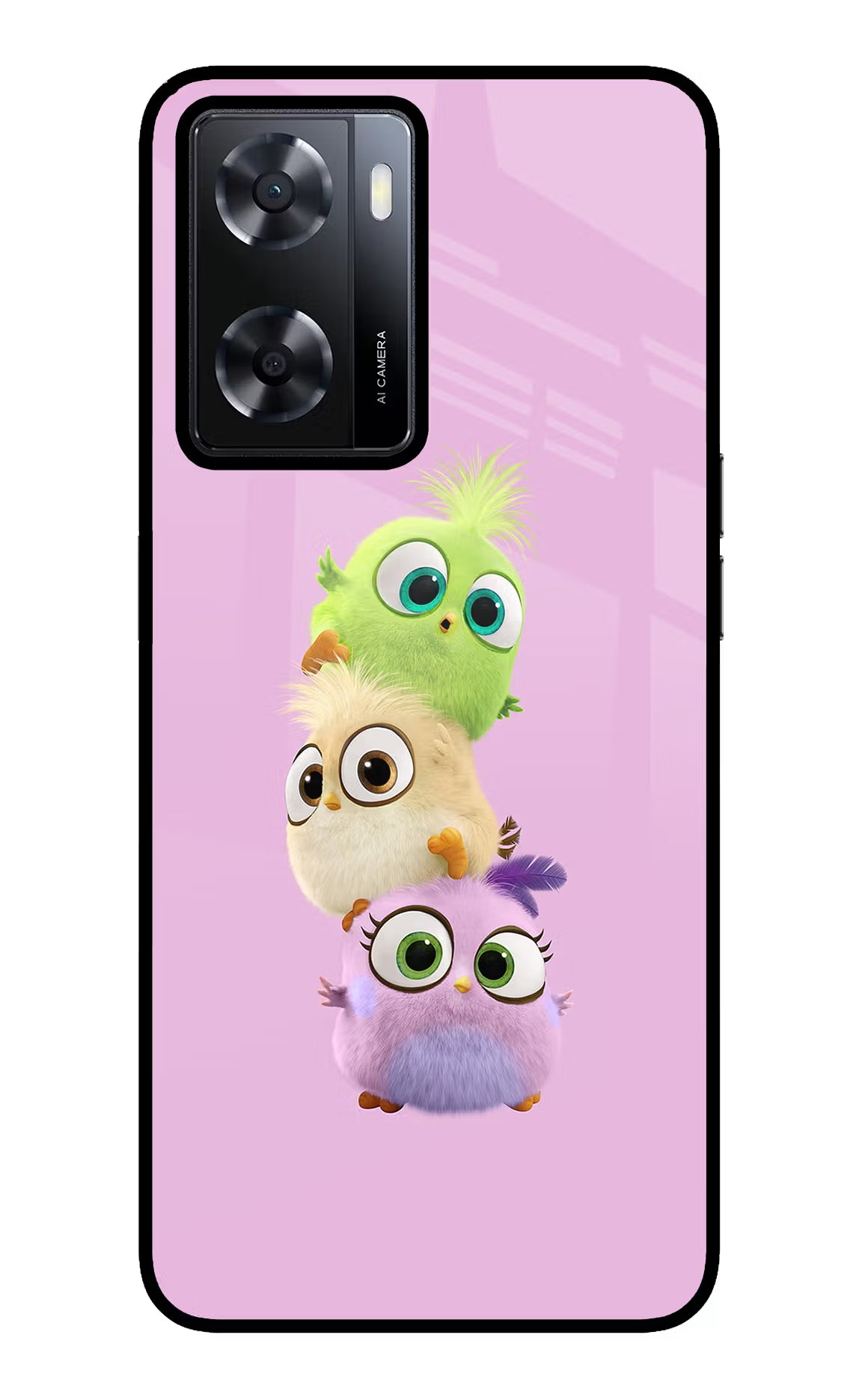 Cute Little Birds Oppo A57 2022 Glass Case Back Cover by Casekaro