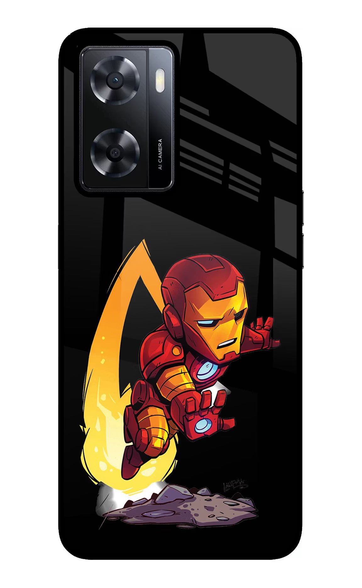 IronMan Oppo A57 2022 Glass Case Back Cover by Casekaro