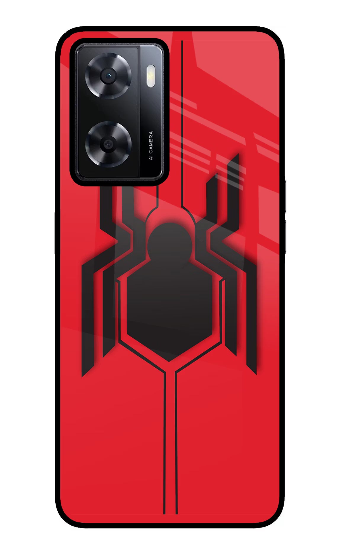 Spider Oppo A57 2022 Glass Case Back Cover by Casekaro