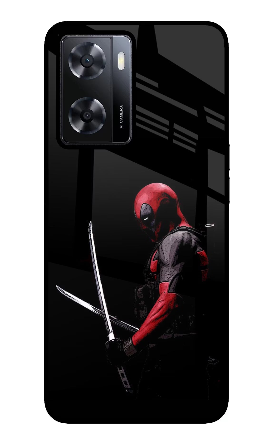 Deadpool Oppo A57 2022 Glass Case Back Cover by Casekaro