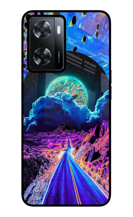 Psychedelic Painting Oppo A57 2022 Glass Case