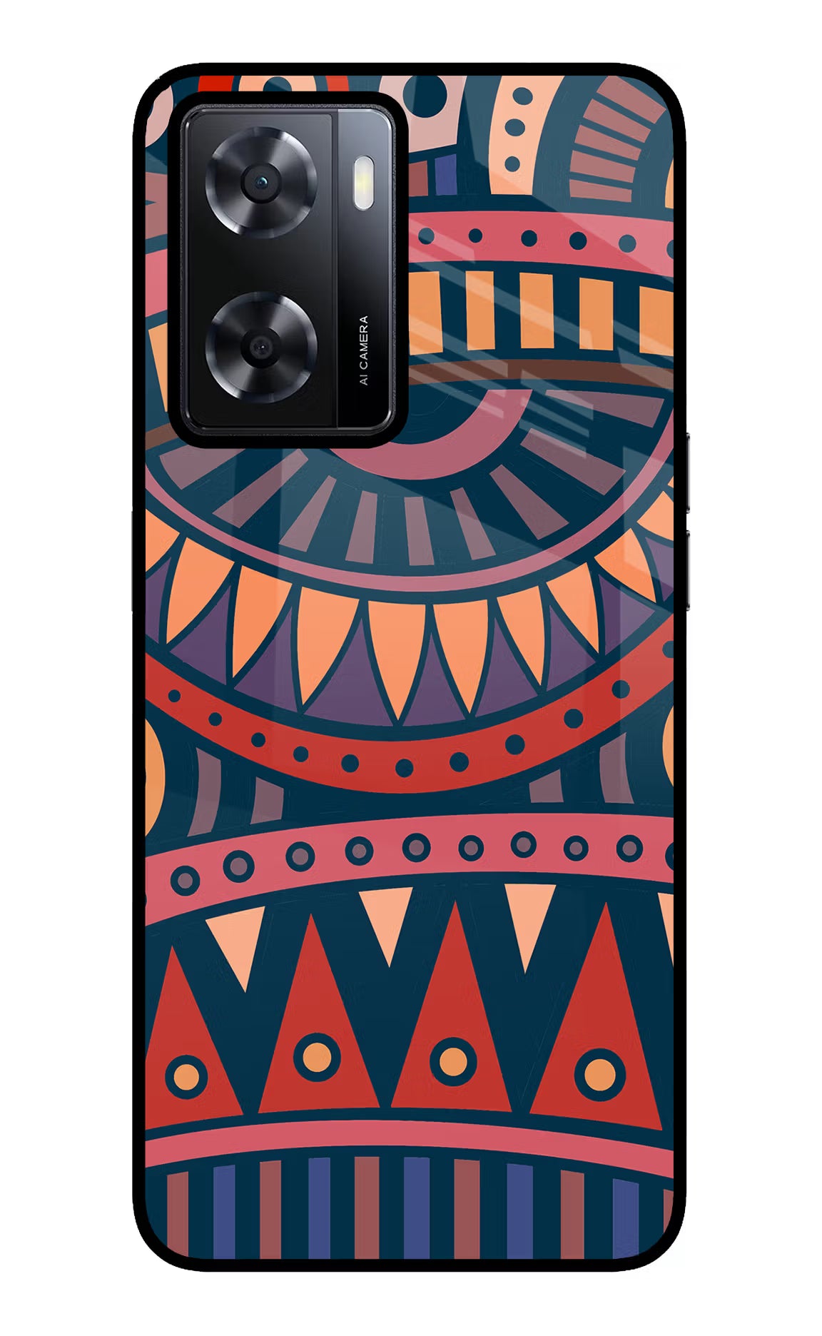 African Culture Design Oppo A57 2022 Glass Case Back Cover by Casekaro