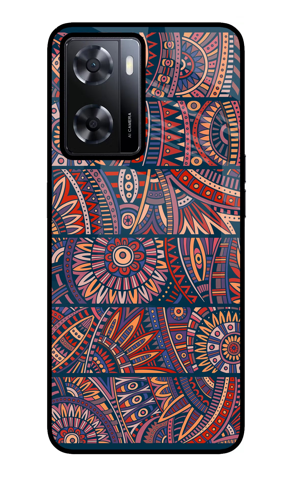 African Culture Design Oppo A57 2022 Glass Case Back Cover by Casekaro
