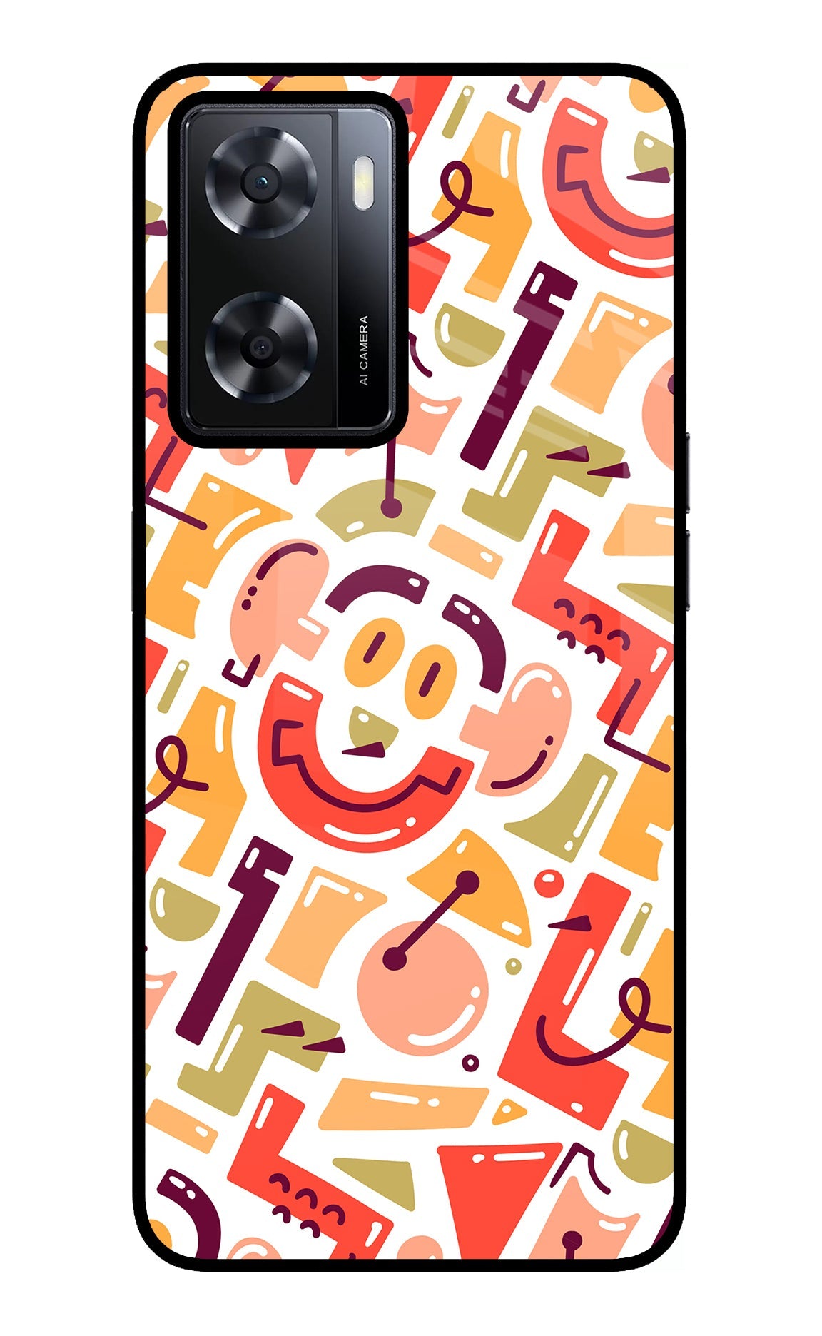 Doodle Pattern Oppo A57 2022 Back Cover