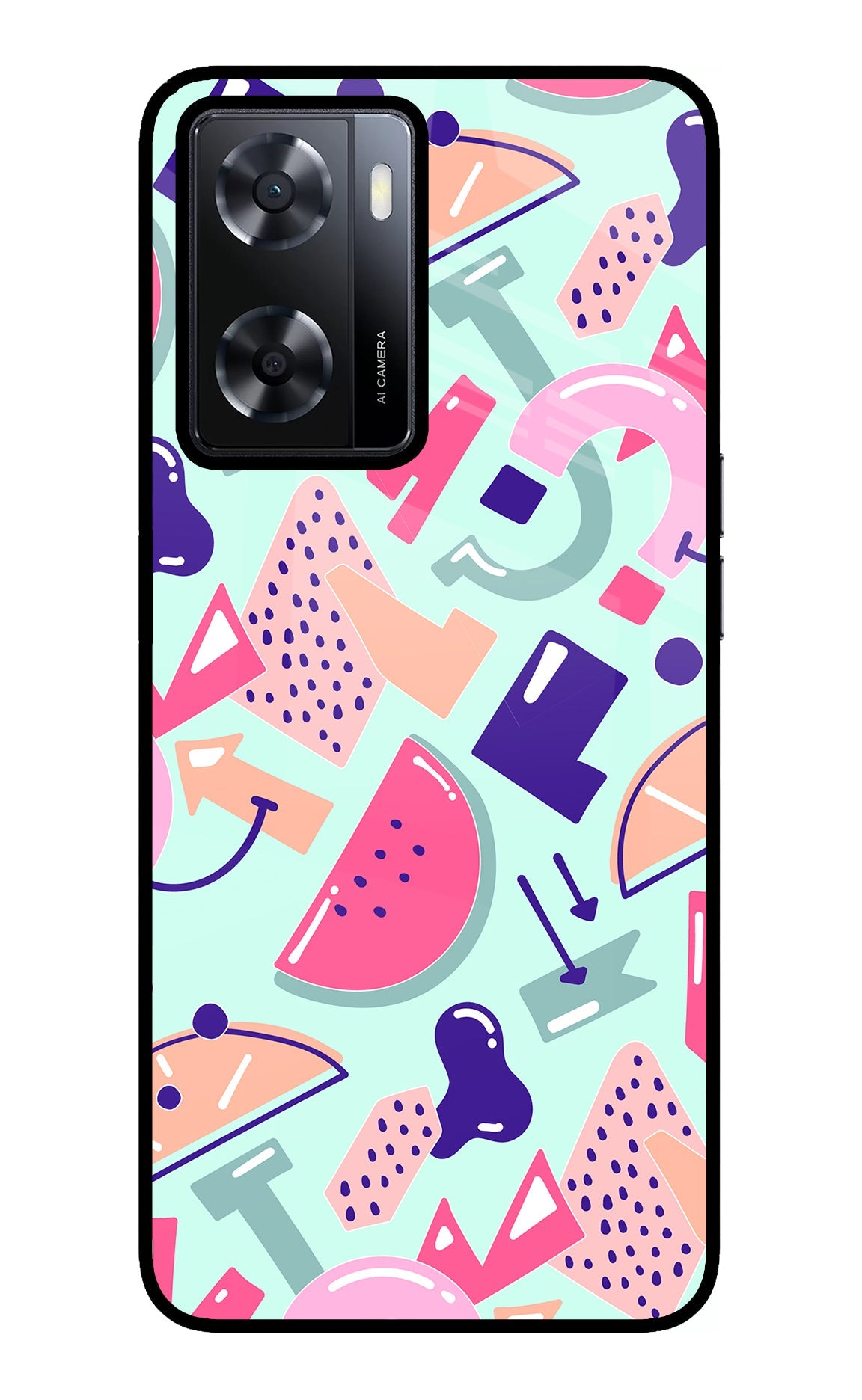 Doodle Pattern Oppo A57 2022 Glass Case