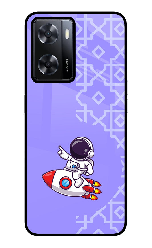 Cute Astronaut Oppo A57 2022 Glass Case