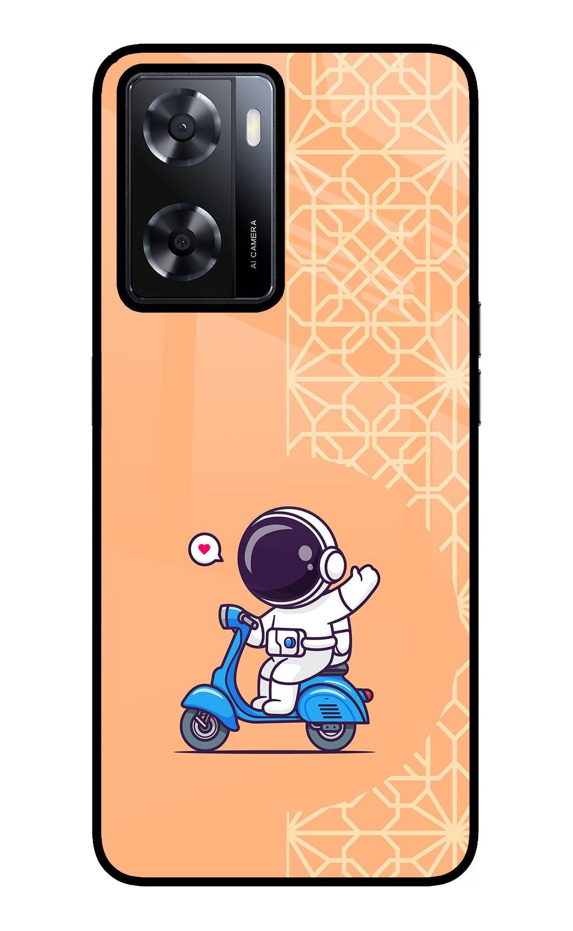 Cute Astronaut Riding Oppo A57 2022 Glass Case