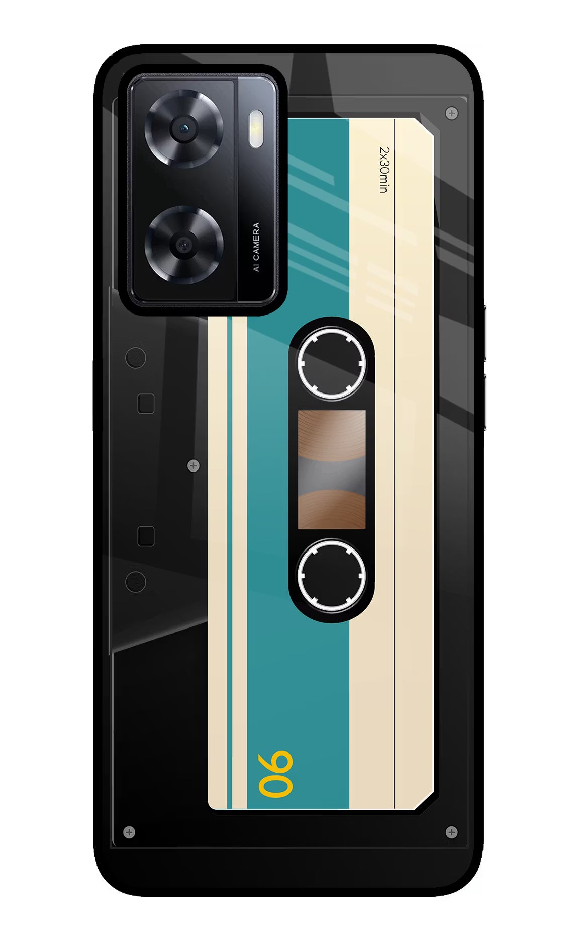 Cassette Oppo A57 2022 Glass Case Back Cover by Casekaro