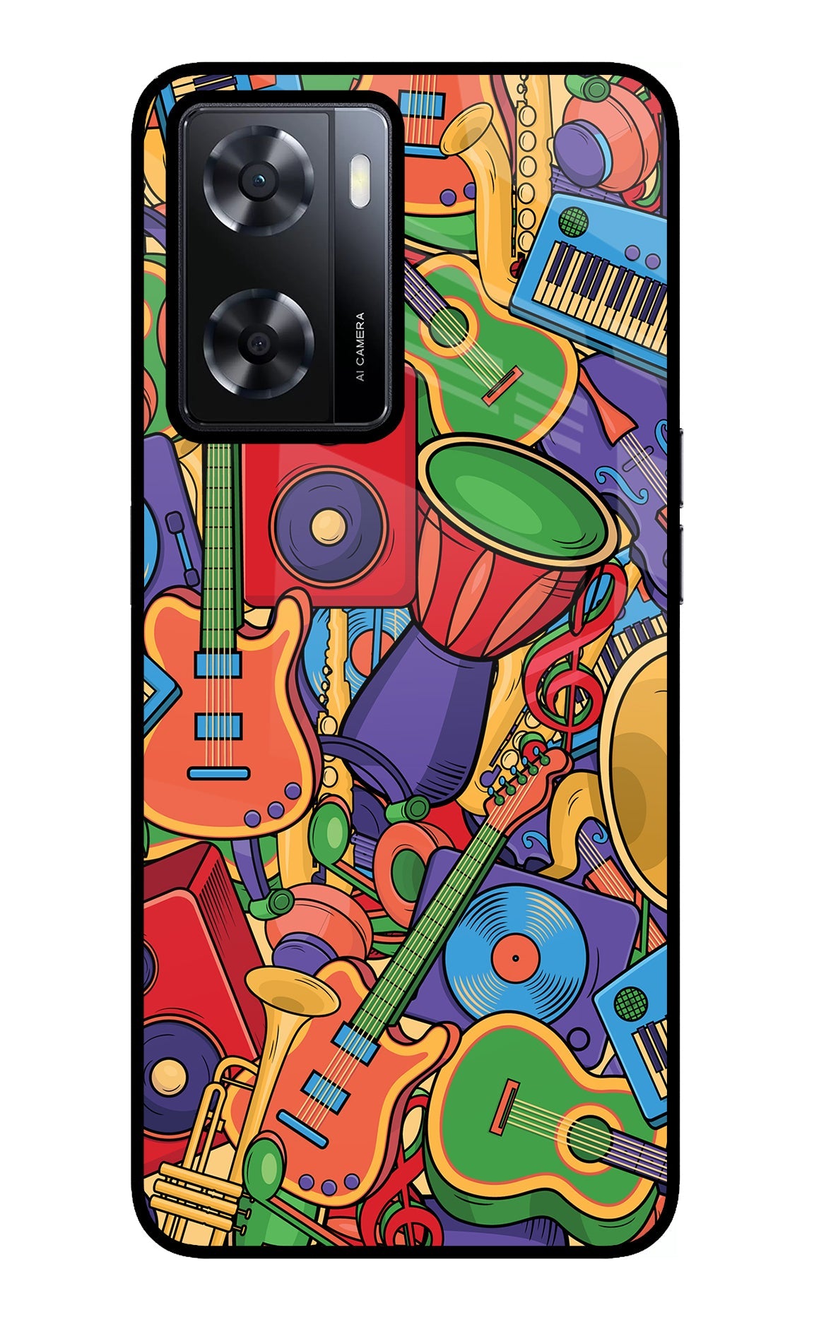 Music Instrument Doodle Oppo A57 2022 Back Cover