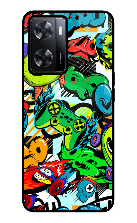 Game Doodle Oppo A57 2022 Glass Case