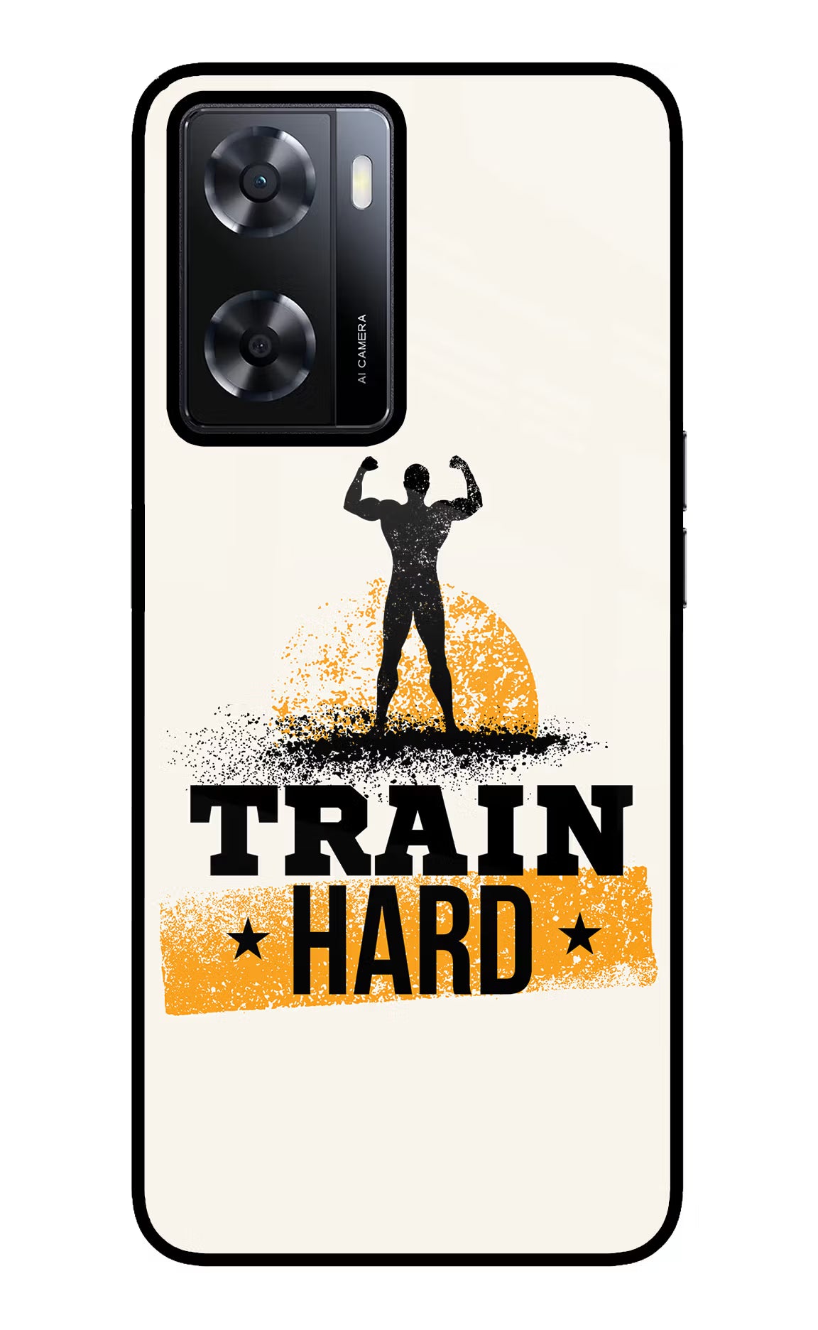 Train Hard Oppo A57 2022 Glass Case Back Cover by Casekaro